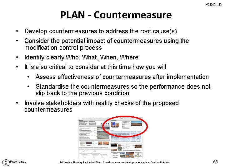 PSS 2. 02 PLAN - Countermeasure • Develop countermeasures to address the root cause(s)