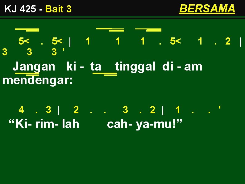 BERSAMA KJ 425 - Bait 3 3 5<. 5< | 3 3 ' 1