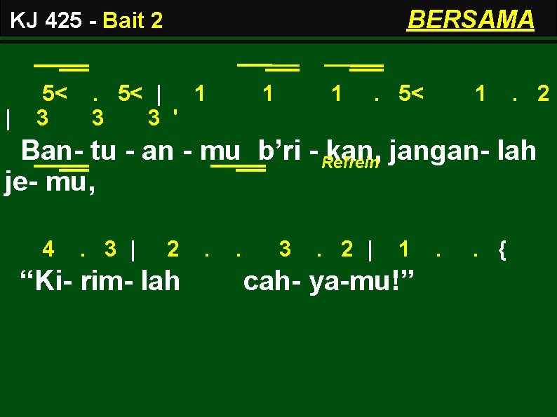 BERSAMA KJ 425 - Bait 2 | 5< 3 . 5< | 1 3