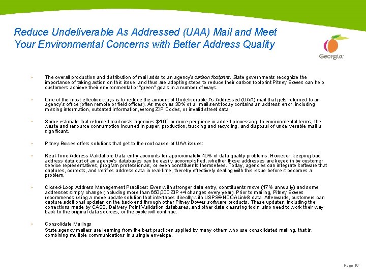 Reduce Undeliverable As Addressed (UAA) Mail and Meet Your Environmental Concerns with Better Address