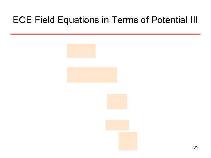 ECE Field Equations in Terms of Potential III 22 