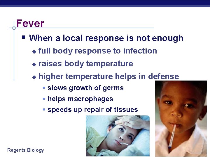 Fever § When a local response is not enough u full body response to