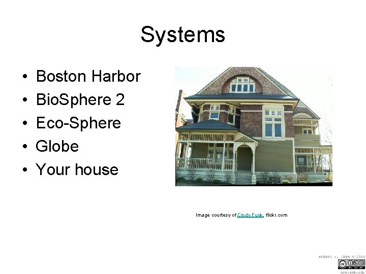 Systems • • • Boston Harbor Bio. Sphere 2 Eco-Sphere Globe Your house Image