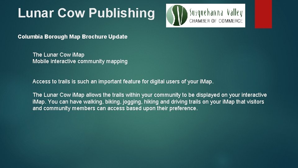 Lunar Cow Publishing Columbia Borough Map Brochure Update The Lunar Cow i. Map Mobile