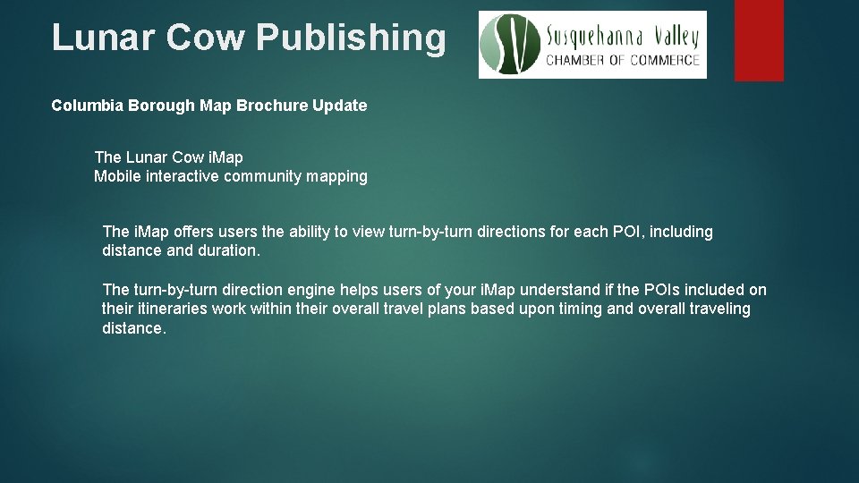 Lunar Cow Publishing Columbia Borough Map Brochure Update The Lunar Cow i. Map Mobile