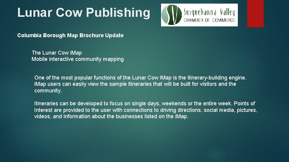 Lunar Cow Publishing Columbia Borough Map Brochure Update The Lunar Cow i. Map Mobile