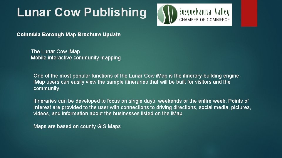 Lunar Cow Publishing Columbia Borough Map Brochure Update The Lunar Cow i. Map Mobile