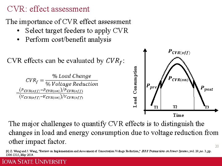 CVR: effect assessment Load Consumption The importance of CVR effect assessment • Select target