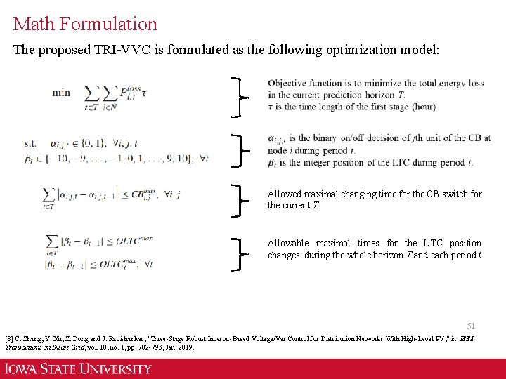 Math Formulation The proposed TRI-VVC is formulated as the following optimization model: Allowed maximal