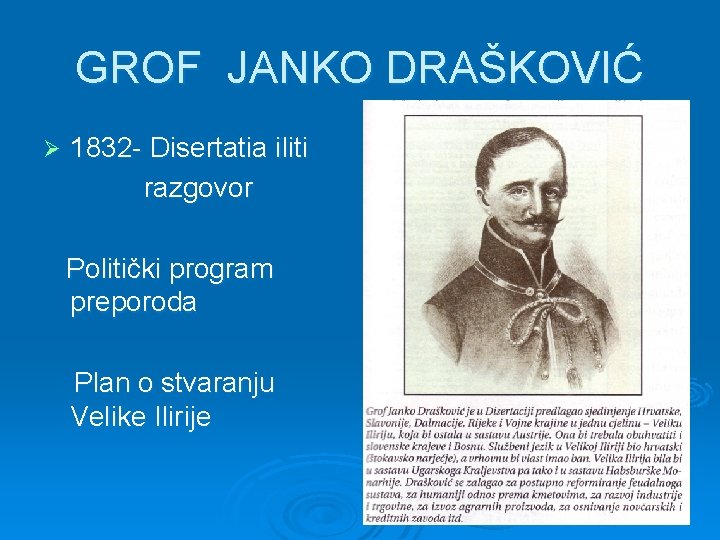 GROF JANKO DRAŠKOVIĆ Ø 1832 - Disertatia iliti razgovor Politički program preporoda Plan o