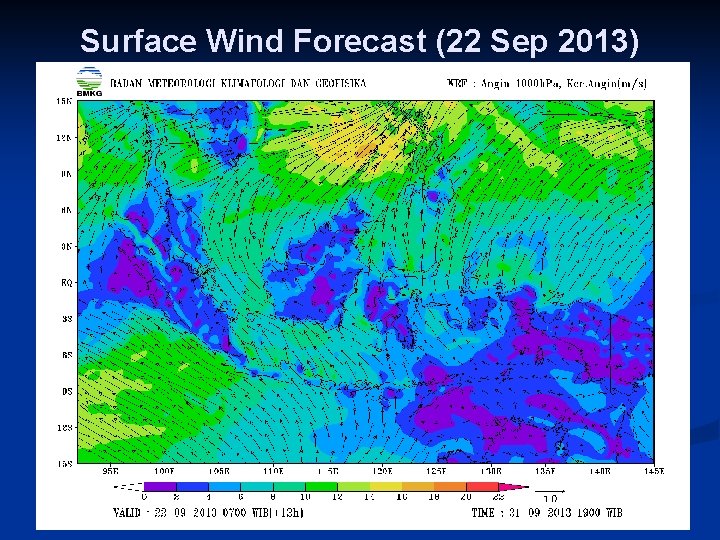 Surface Wind Forecast (22 Sep 2013) 