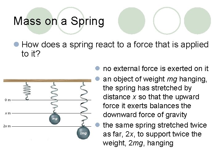 Mass on a Spring l How does a spring react to a force that