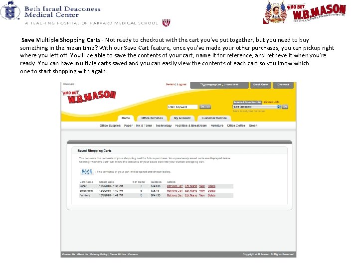 Save Multiple Shopping Carts - Not ready to checkout with the cart you've put