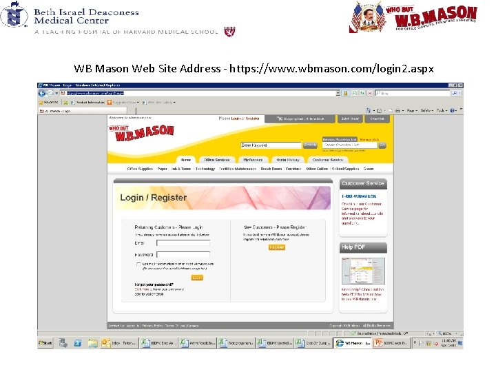 WB Mason Web Site Address - https: //www. wbmason. com/login 2. aspx 