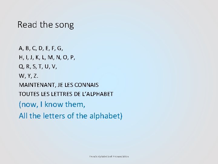 Read the song A, B, C, D, E, F, G, H, I, J, K,