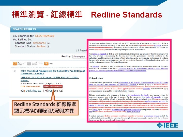 標準瀏覽－紅線標準 Redline Standards 