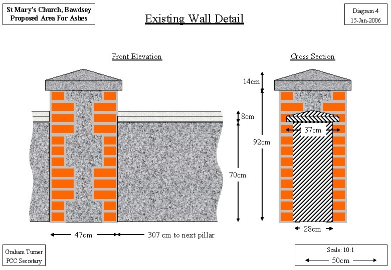 St Mary’s Church, Bawdsey Proposed Area For Ashes Diagram 4 Existing Wall Detail 15