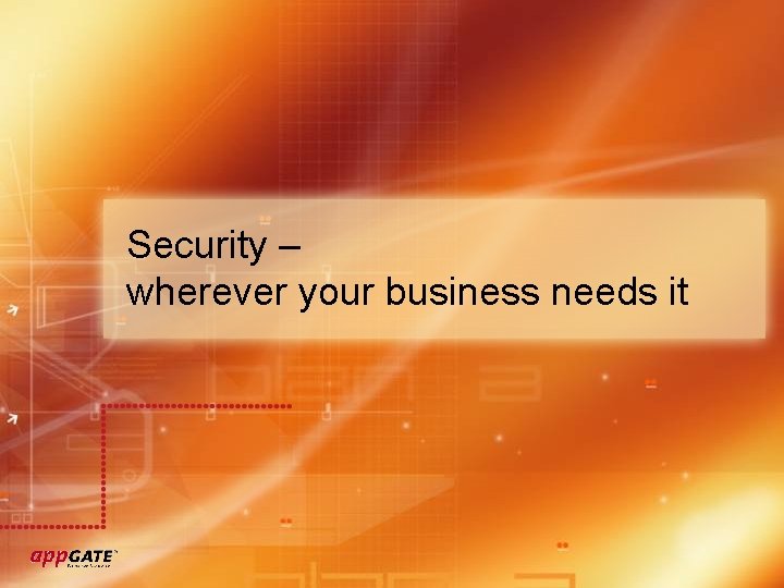Security – wherever your business needs it 