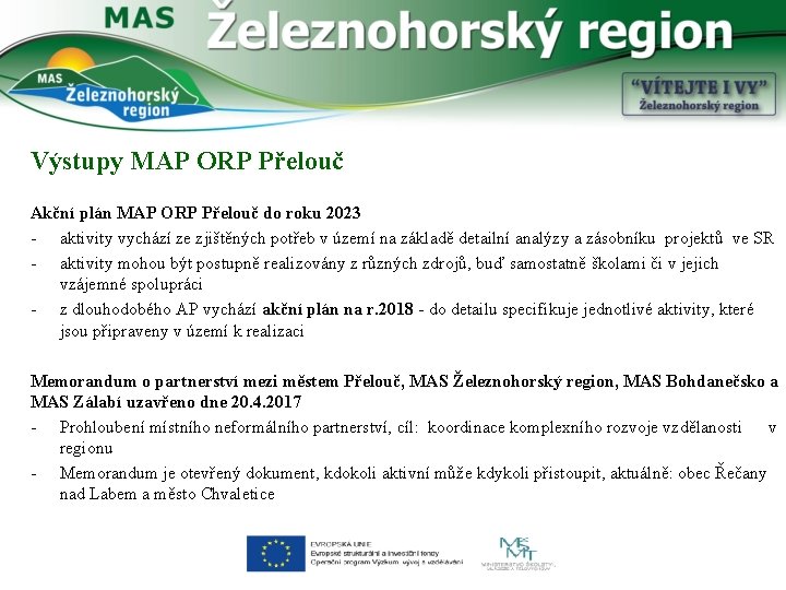 Výstupy MAP ORP Přelouč Akční plán MAP ORP Přelouč do roku 2023 - aktivity