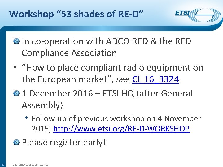 Workshop “ 53 shades of RE-D” In co-operation with ADCO RED & the RED