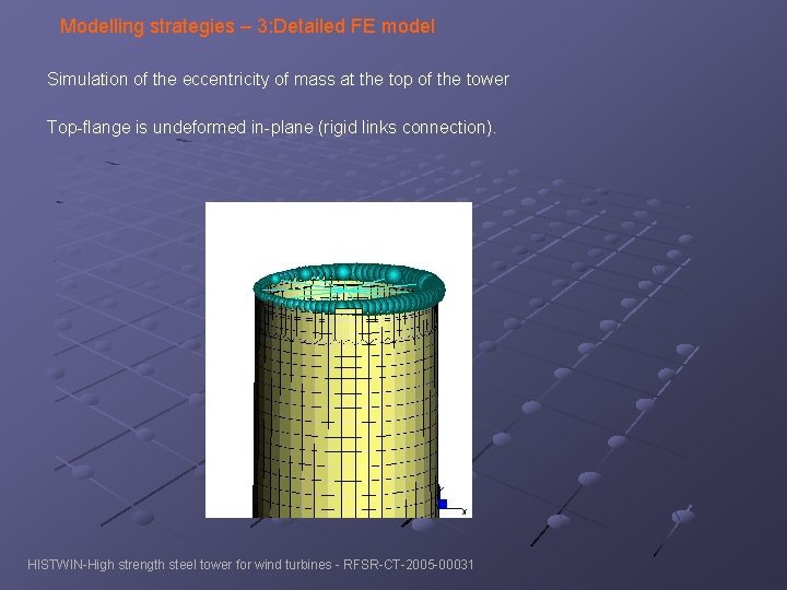 Modelling strategies – 3: Detailed FE model Simulation of the eccentricity of mass at