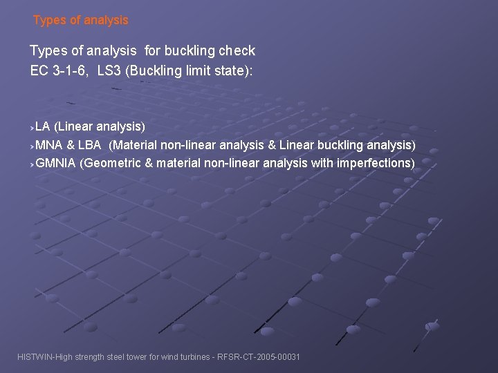 Types of analysis for buckling check EC 3 -1 -6, LS 3 (Buckling limit