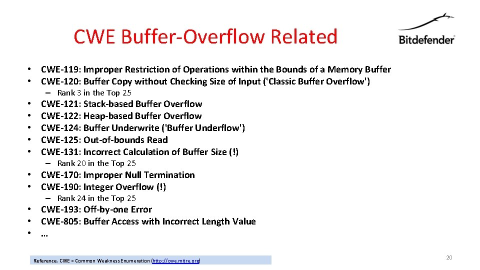 CWE Buffer-Overflow Related • CWE-119: Improper Restriction of Operations within the Bounds of a