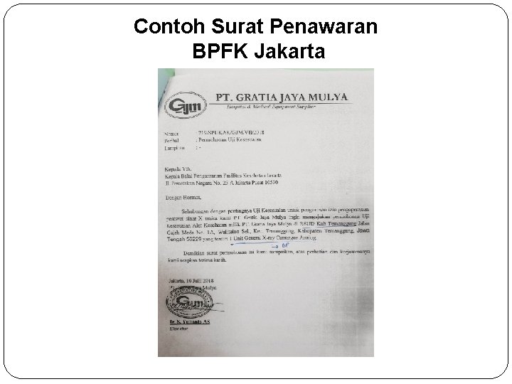 Contoh Surat Penawaran BPFK Jakarta 