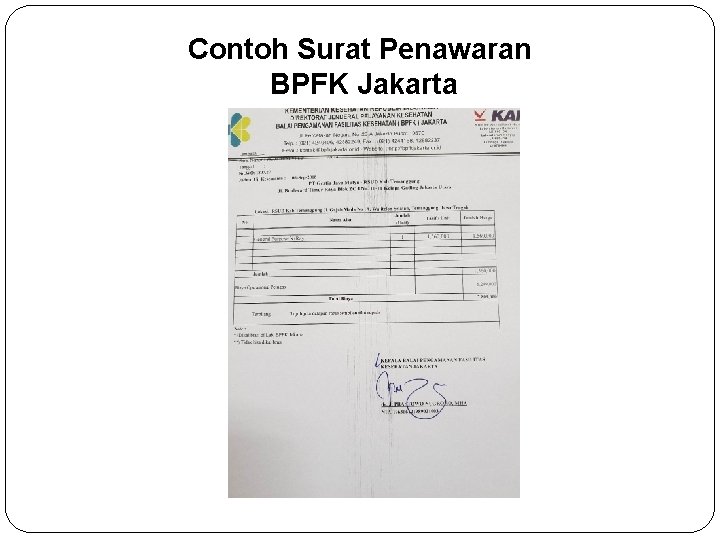 Contoh Surat Penawaran BPFK Jakarta 