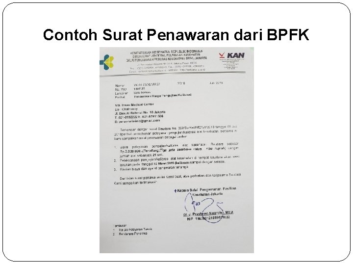 Contoh Surat Penawaran dari BPFK 