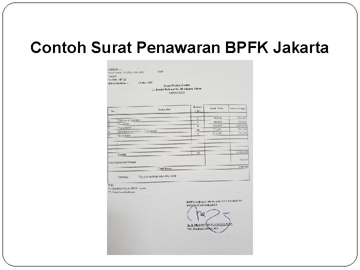 Contoh Surat Penawaran BPFK Jakarta 