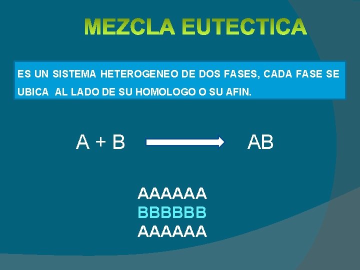 ES UN SISTEMA HETEROGENEO DE DOS FASES, CADA FASE SE UBICA AL LADO DE