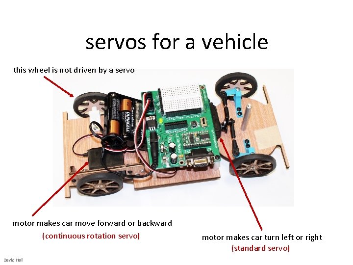 servos for a vehicle this wheel is not driven by a servo motor makes