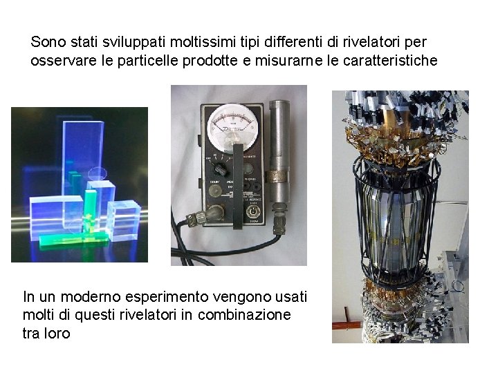 Sono stati sviluppati moltissimi tipi differenti di rivelatori per osservare le particelle prodotte e