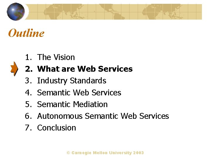 Outline 1. 2. 3. 4. 5. 6. 7. The Vision What are Web Services