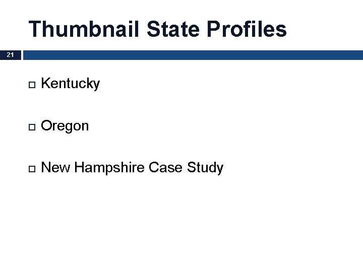 Thumbnail State Profiles 21 Kentucky Oregon New Hampshire Case Study 