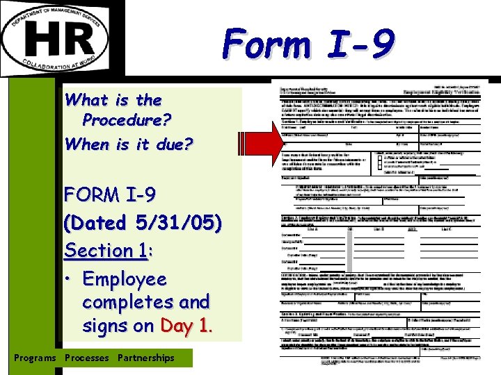 Form I-9 What is the Procedure? When is it due? FORM I-9 (Dated 5/31/05)