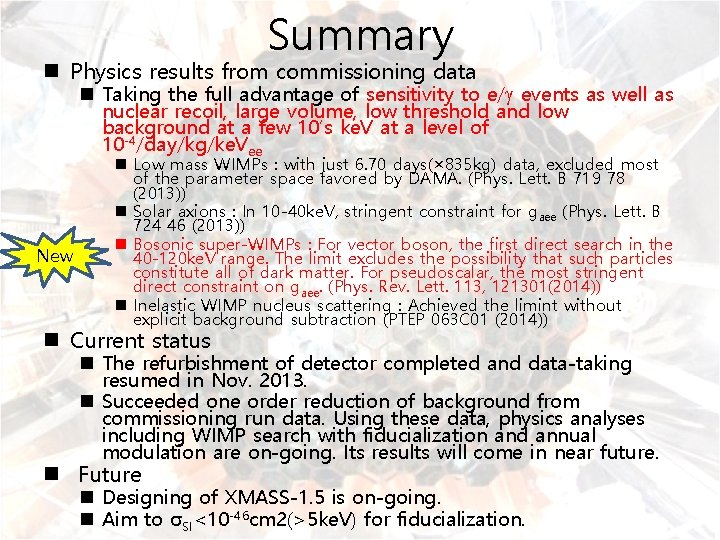 Summary n Physics results from commissioning data n Taking the full advantage of sensitivity