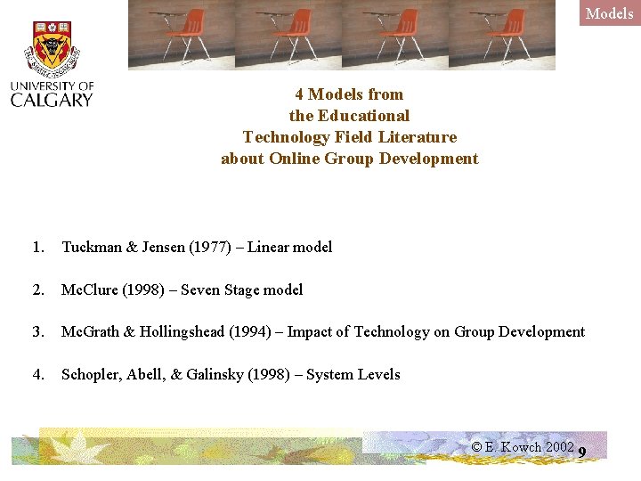 Models 4 Models from the Educational Technology Field Literature about Online Group Development 1.