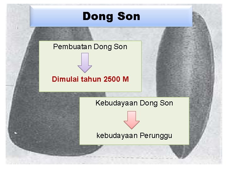 Dong Son Pembuatan Dong Son Dimulai tahun 2500 M Kebudayaan Dong Son kebudayaan Perunggu