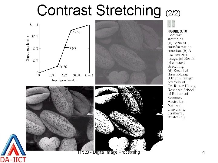 Contrast Stretching (2/2) IT 523 - Digital Image Processing 4 