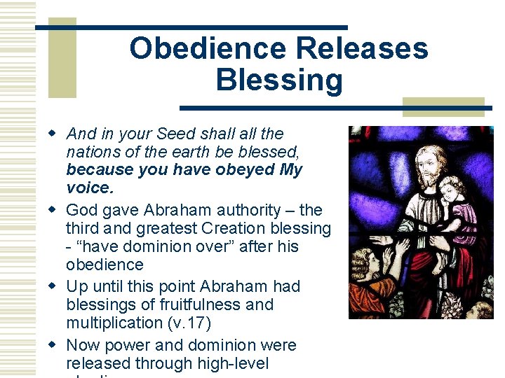 Obedience Releases Blessing w And in your Seed shall the nations of the earth