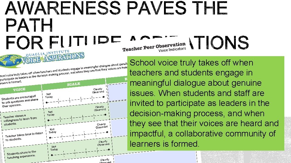 School voice truly takes off when teachers and students engage in meaningful dialogue about