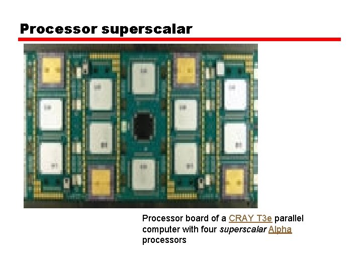 Processor superscalar Processor board of a CRAY T 3 e parallel computer with four