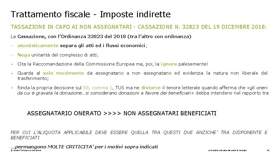 Trattamento fiscale - Imposte indirette TASSAZIONE IN CAPO AI NON ASSEGNATARI - CASSAZIONE N.