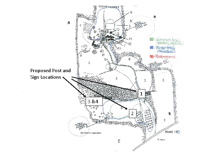 Proposed Post and Sign Locations 1 3 &4 2 