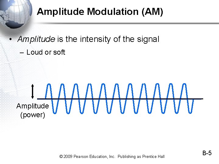 Amplitude Modulation (AM) • Amplitude is the intensity of the signal – Loud or Amplitude Modulation (AM) • Amplitude is the intensity of the signal – Loud or