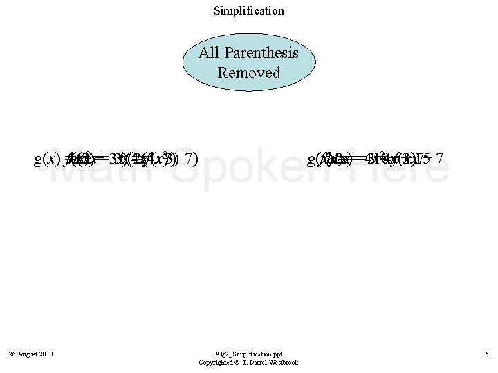 Simplification All Parenthesis Removed g(x) = f(x) h(x) (2 x x 2 =+=–– 3