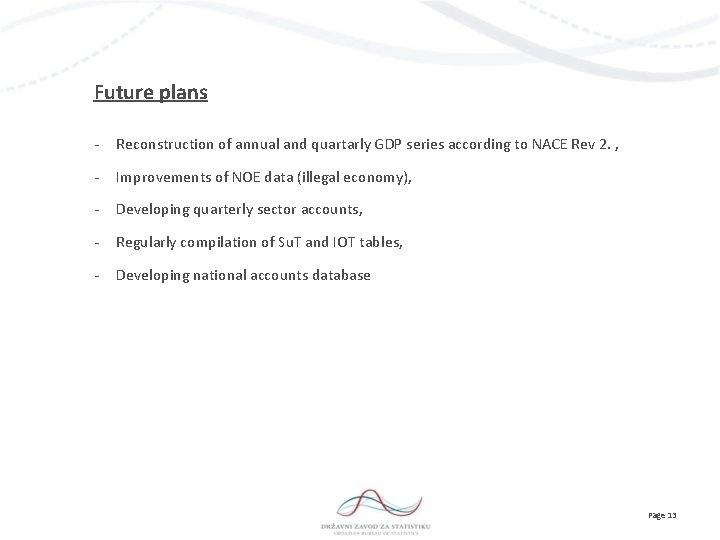 Future plans - Reconstruction of annual and quartarly GDP series according to NACE Rev