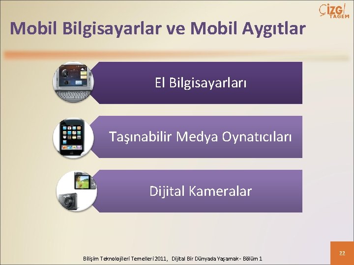 Mobil Bilgisayarlar ve Mobil Aygıtlar El Bilgisayarları Taşınabilir Medya Oynatıcıları Dijital Kameralar Bilişim Teknolojileri